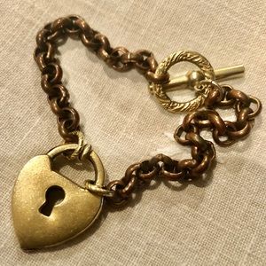 goldtone chain bracelet w/ giant locket